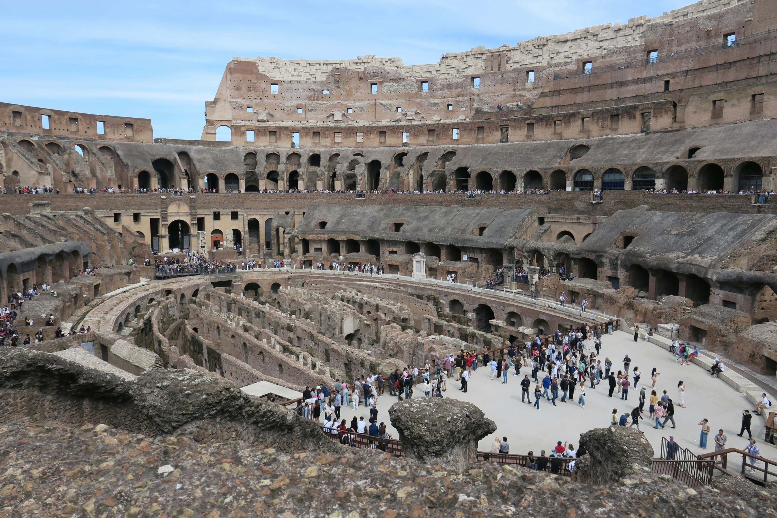 Beautiful view of Rome city with historic architecture and landmarks