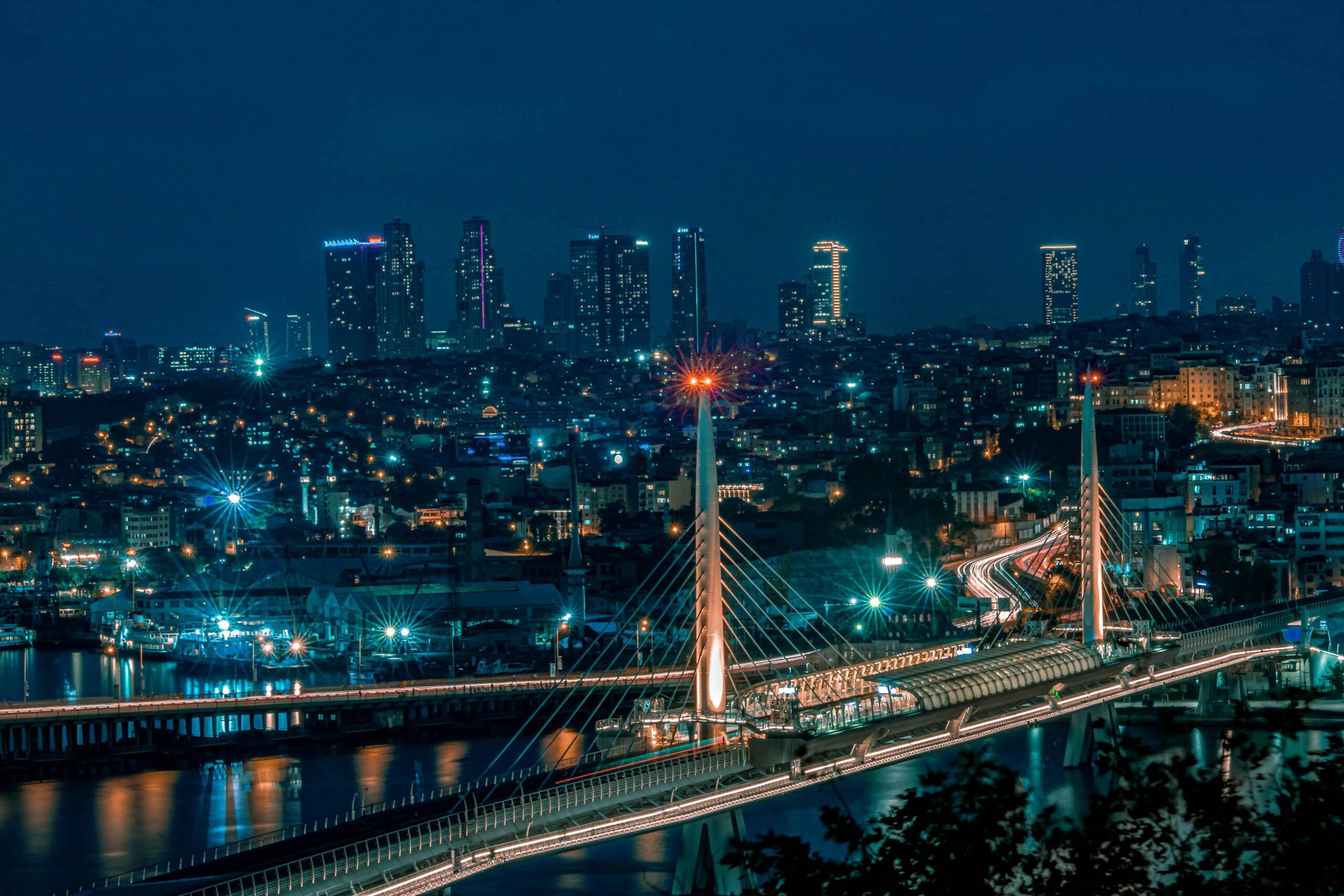 Istanbul, ฤฐstanbul, TurkeyCityscape with Lights during Night Time