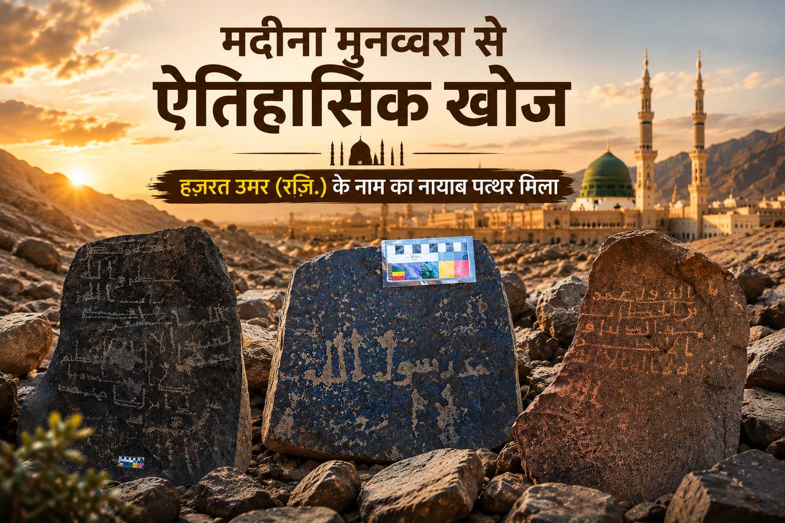 मदीना मुनव्वरा में हज़रत उमर रज़ि. के नाम वाला दुर्लभ पत्थर