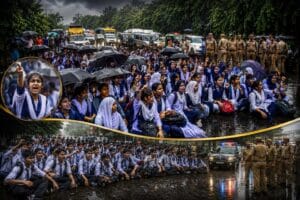 लखनऊ में 250 छात्राओं का प्रदर्शन