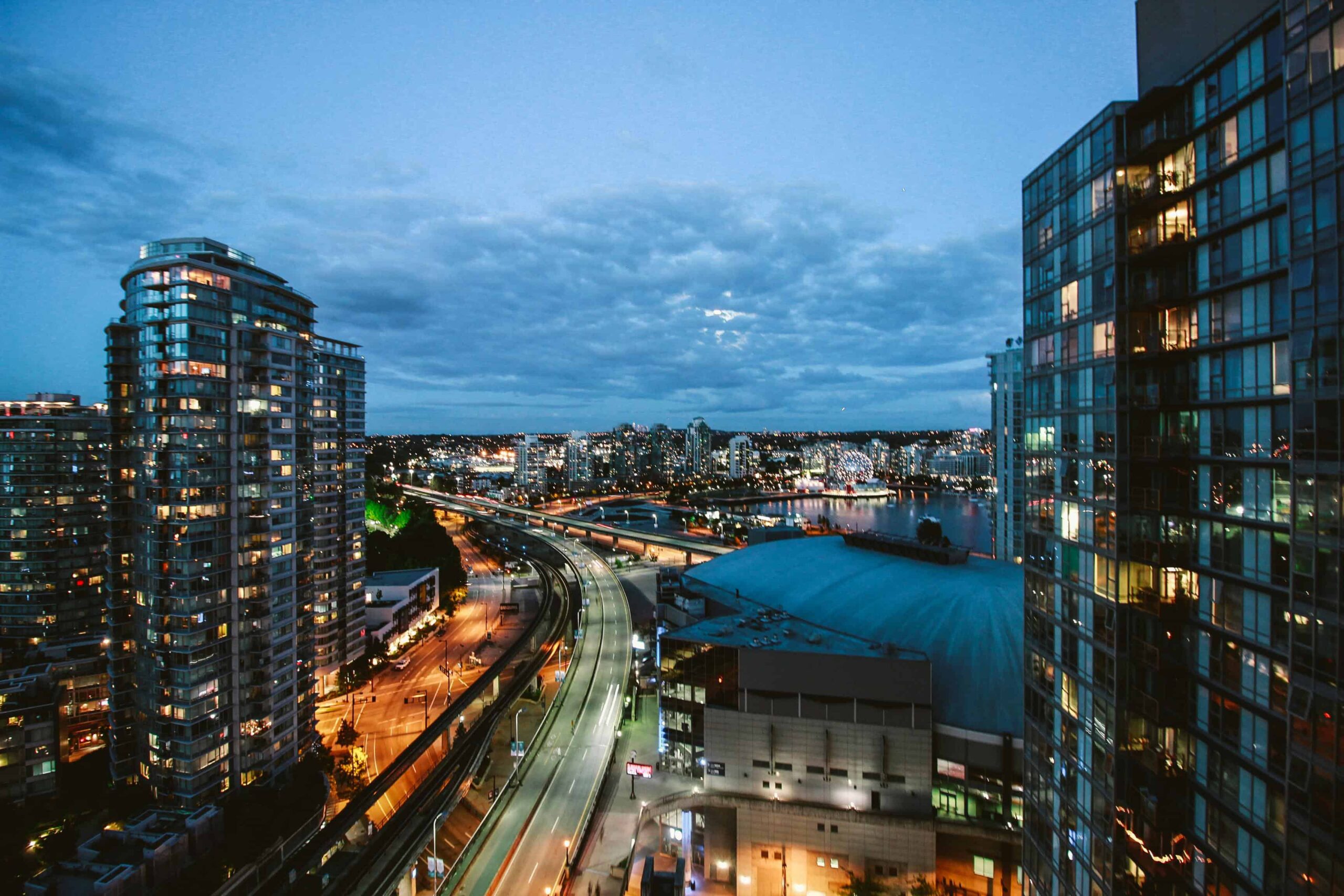 Vancouver skyline and water